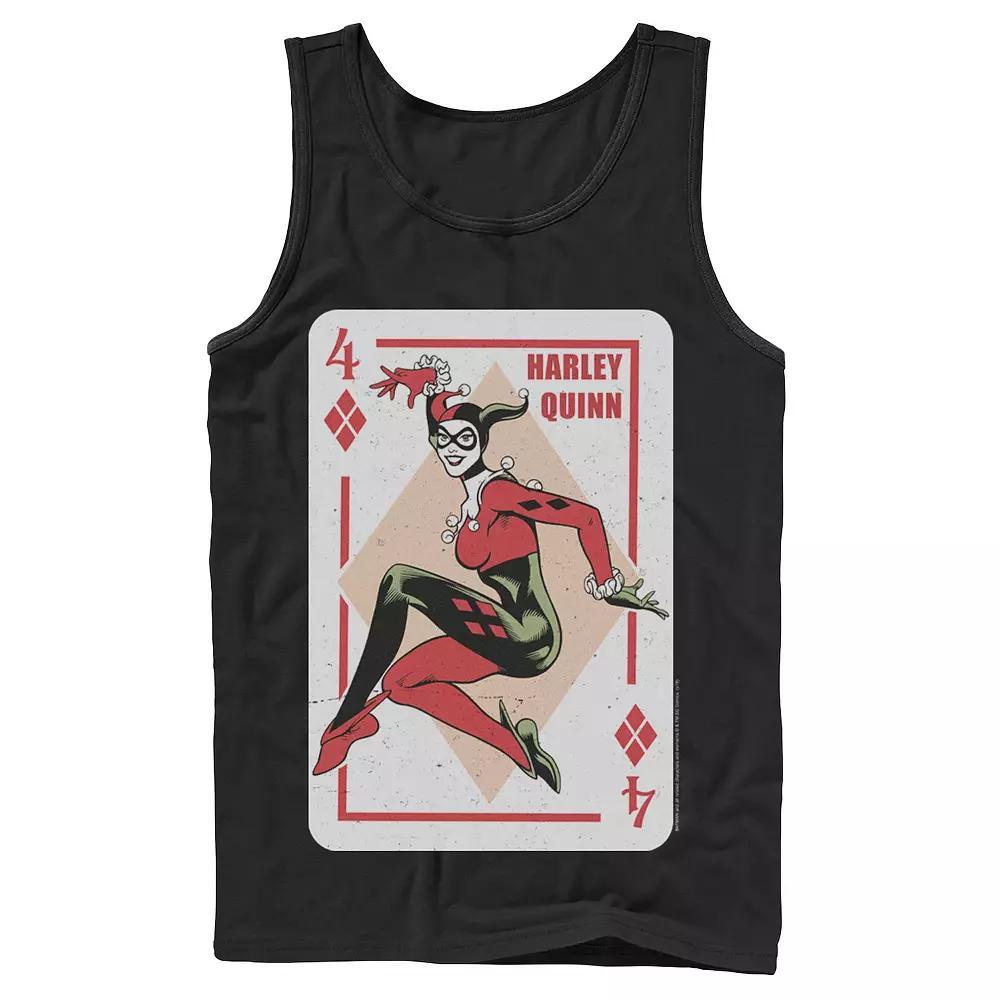 Men's DC Comics Harley Quinn Playing Card Tank Top,  Product Image