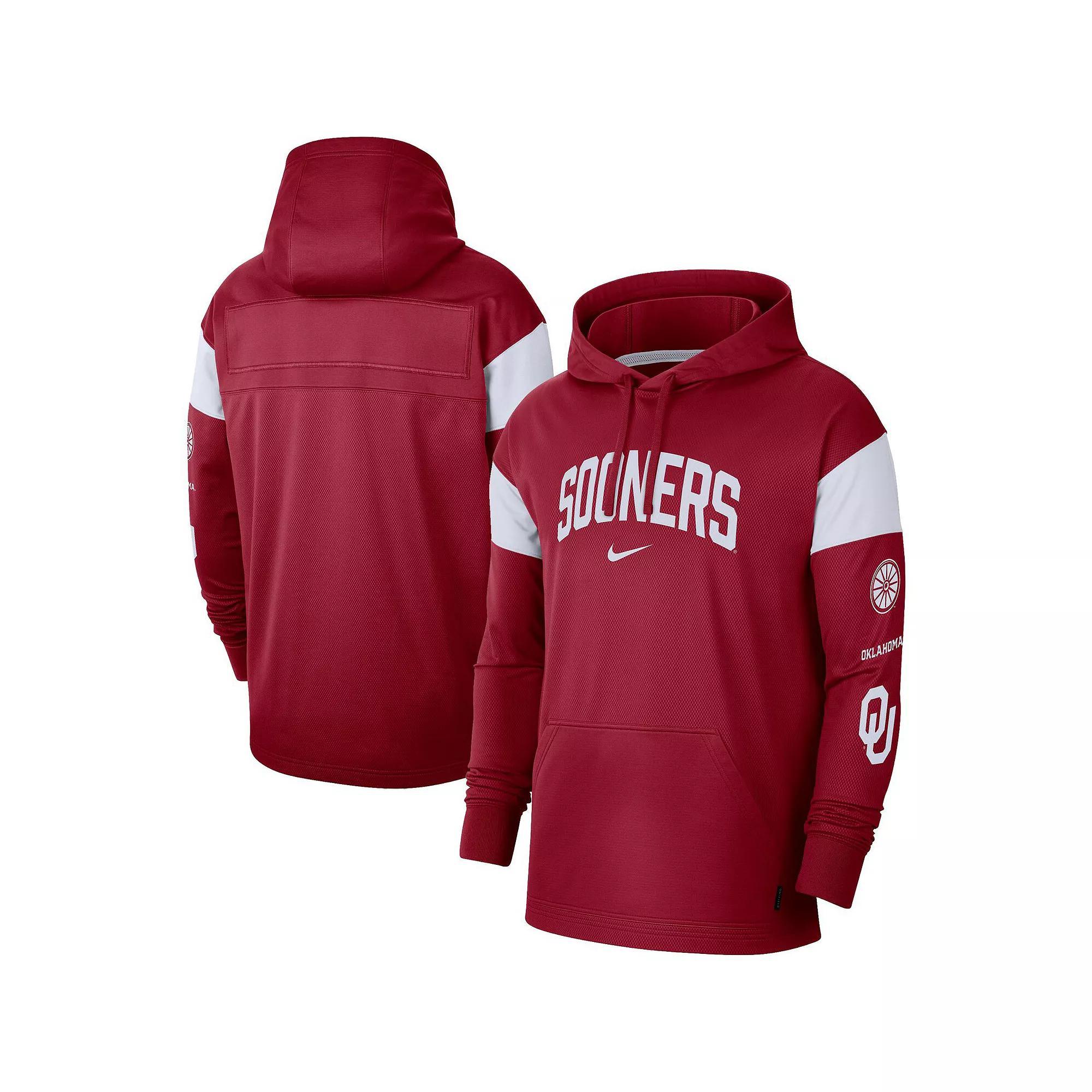 Men's Nike Crimson Oklahoma Sooners Jersey Performance Pullover Hoodie,  Product Image