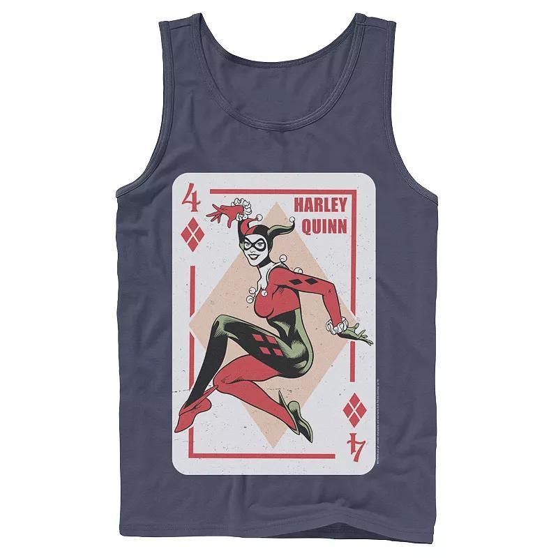 Men's DC Comics Harley Quinn Playing Card Tank Top,  Product Image