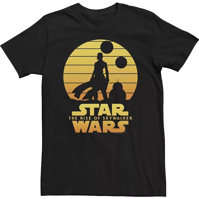 Men's Star Wars: The Rise Of Skywalker Rey & BB-8 Silhouette Tee, Size: 3XL, Black Product Image