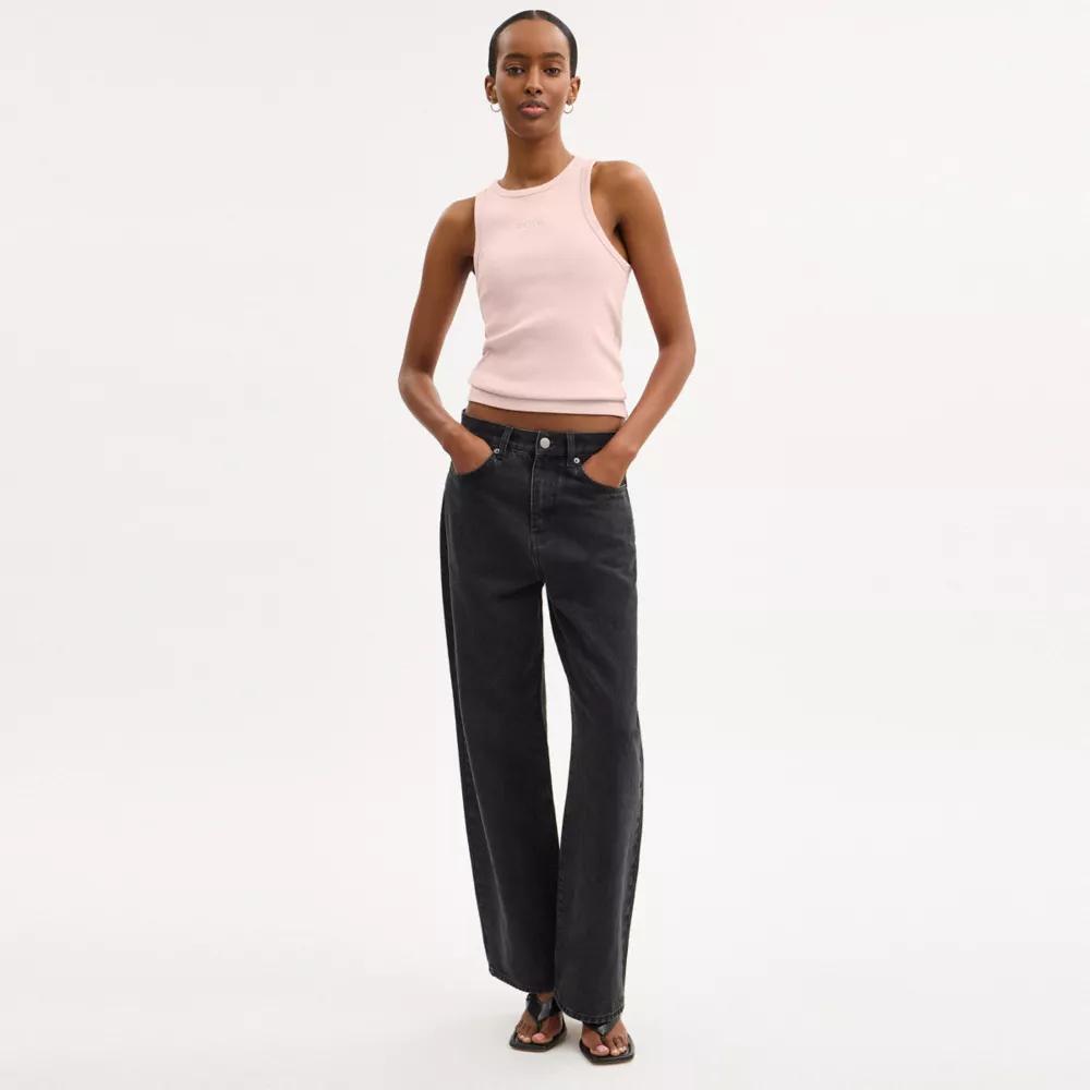 Ribbed Coach Script Tank Top Product Image