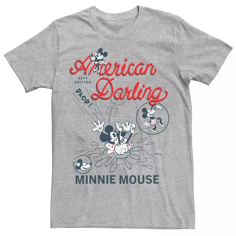 Disney's Minnie Mouse American Darling Comic Men's Tee, Size: 3XL, Athletic Grey Product Image