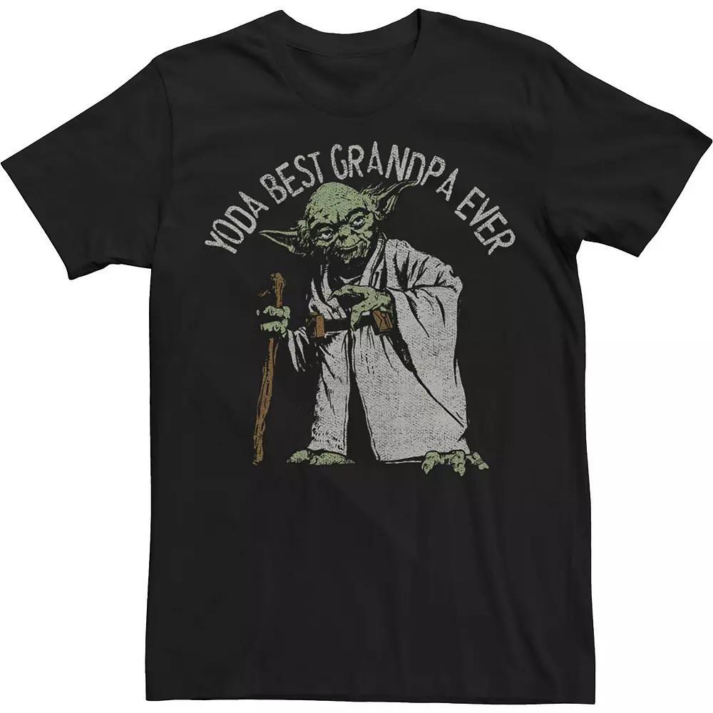 Big & Tall Star Wars Yoda Best Grandpa Ever Portrait Tee, Men's, Size: 3XL Tall, Black Product Image