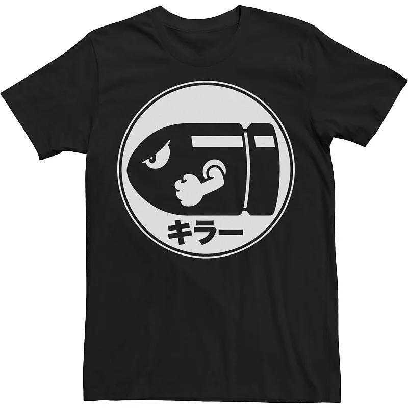 Big & Tall Nintendo Bullet Kanji Crest Shield Tee, Men's, Size: 3XL, Black Product Image