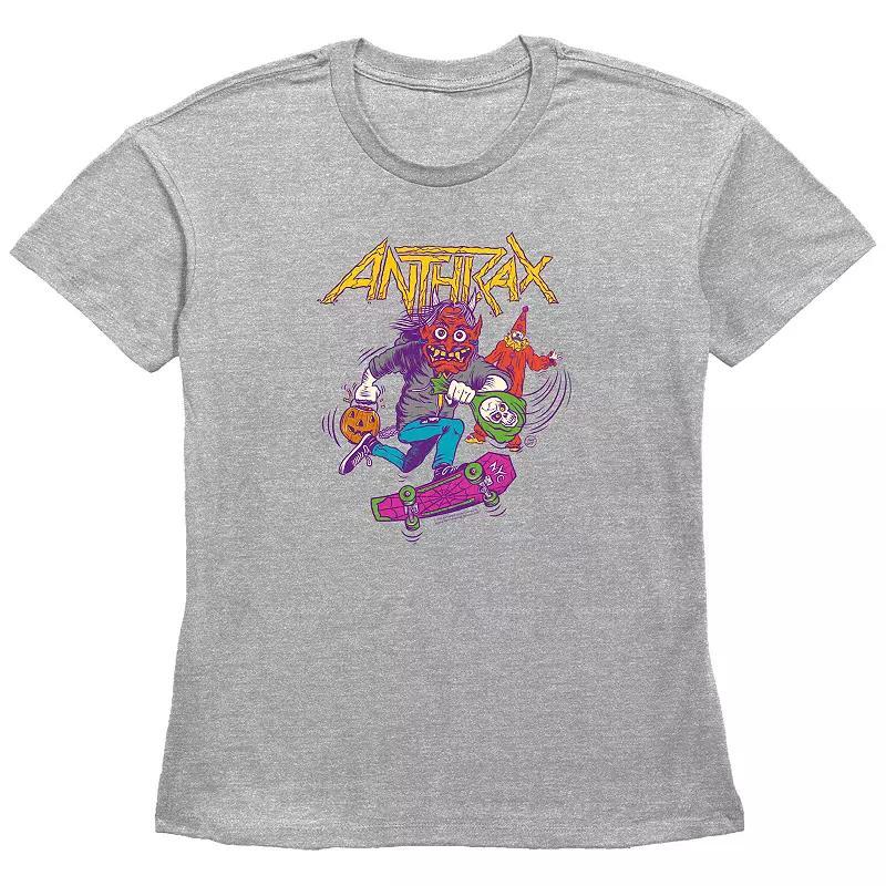 Women's Anthrax Trick Or Treating Graphic Tee, Size: XS, Grey Gray Product Image