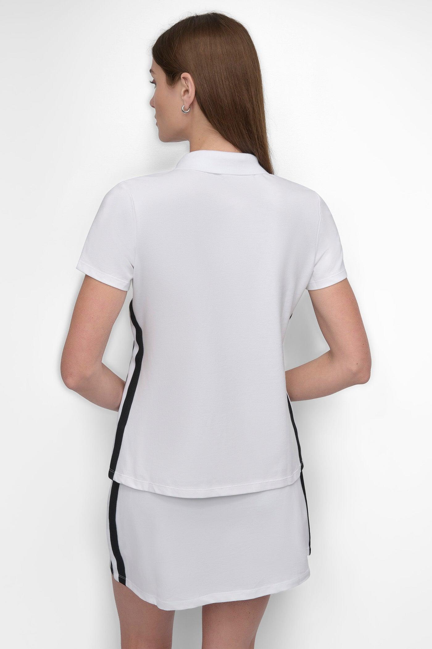 SHORT SLEEVE POLO WITH VARSITY STRIPE TAPING Product Image