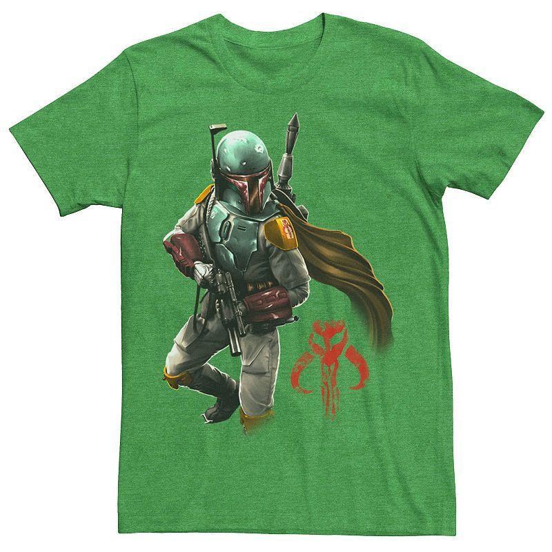 Men's Star Wars Boba Fett Grunge Profile Tee, Size: 3XL, Athletic Grey Product Image