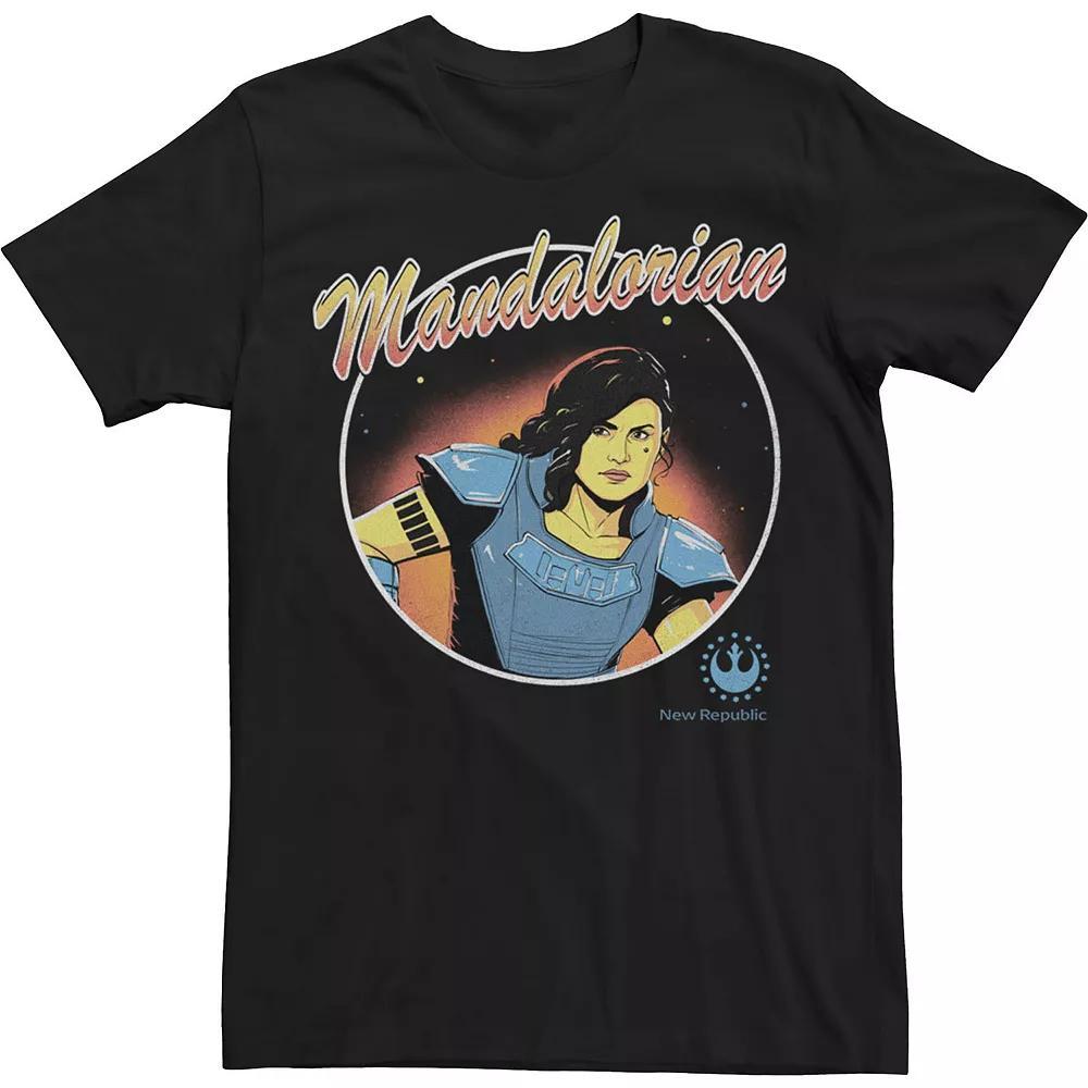 Men's Star Wars the Mandalorian Cara Dune Circle Boxed Up Tee, Size: Small, Black Product Image