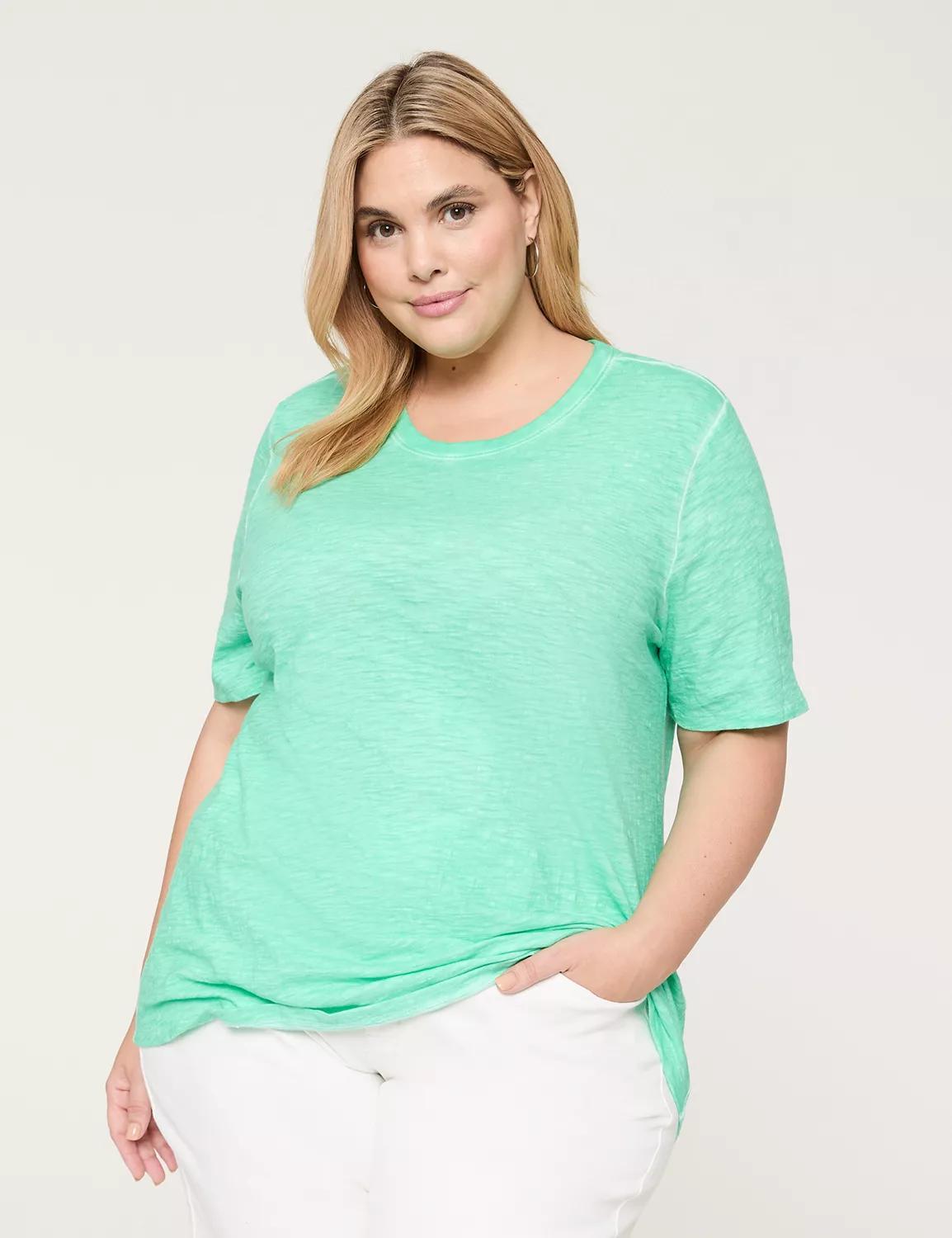 Perfect Sleeve Crew-Neck Wash Tee Product Image