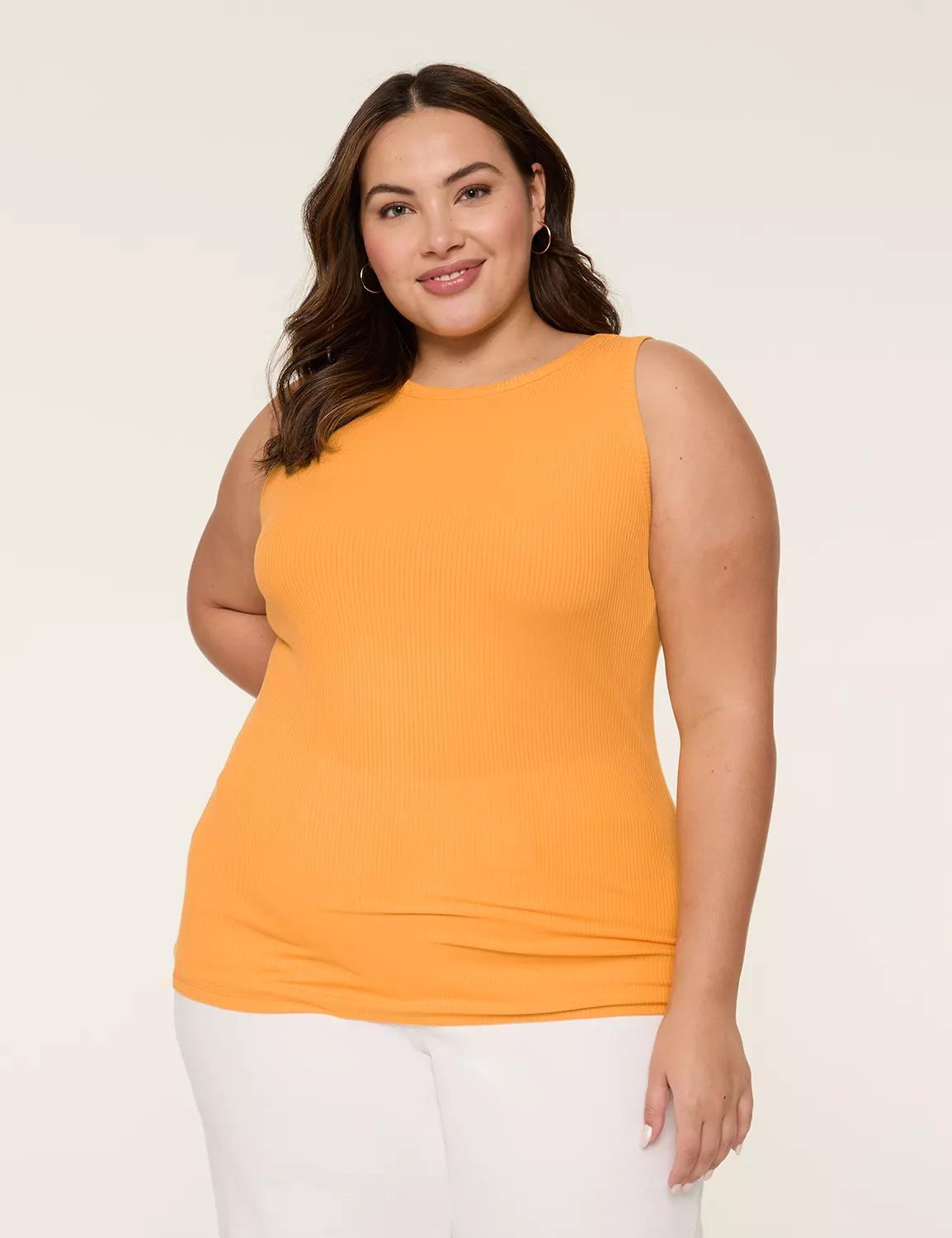 High-Neck Rib Tank Product Image