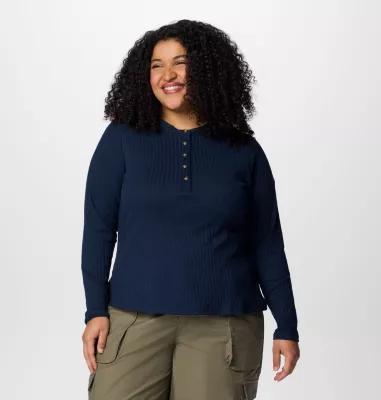 Columbia Womens Brea Falls Henley Long Sleeve Shirt - Plus Size- Product Image