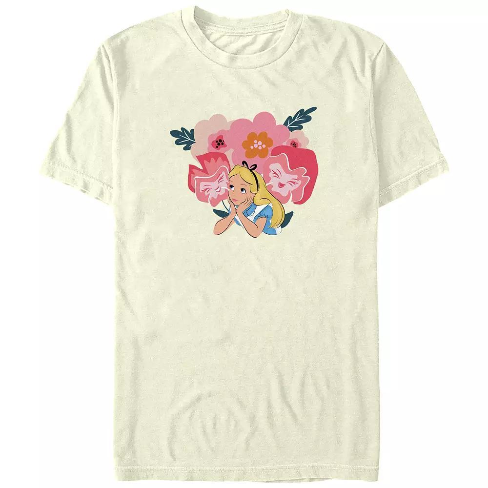 Disney's Alice In Wonderland Flower Talk Juniors' Boyfriend Graphic Tee, Women's, Size: Medium, Natural Product Image