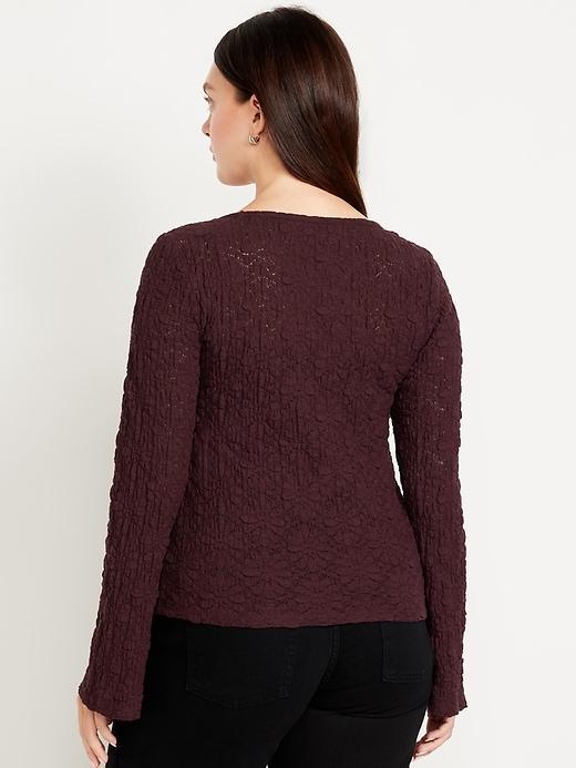 Textured Lace Scoop-Neck Top Product Image