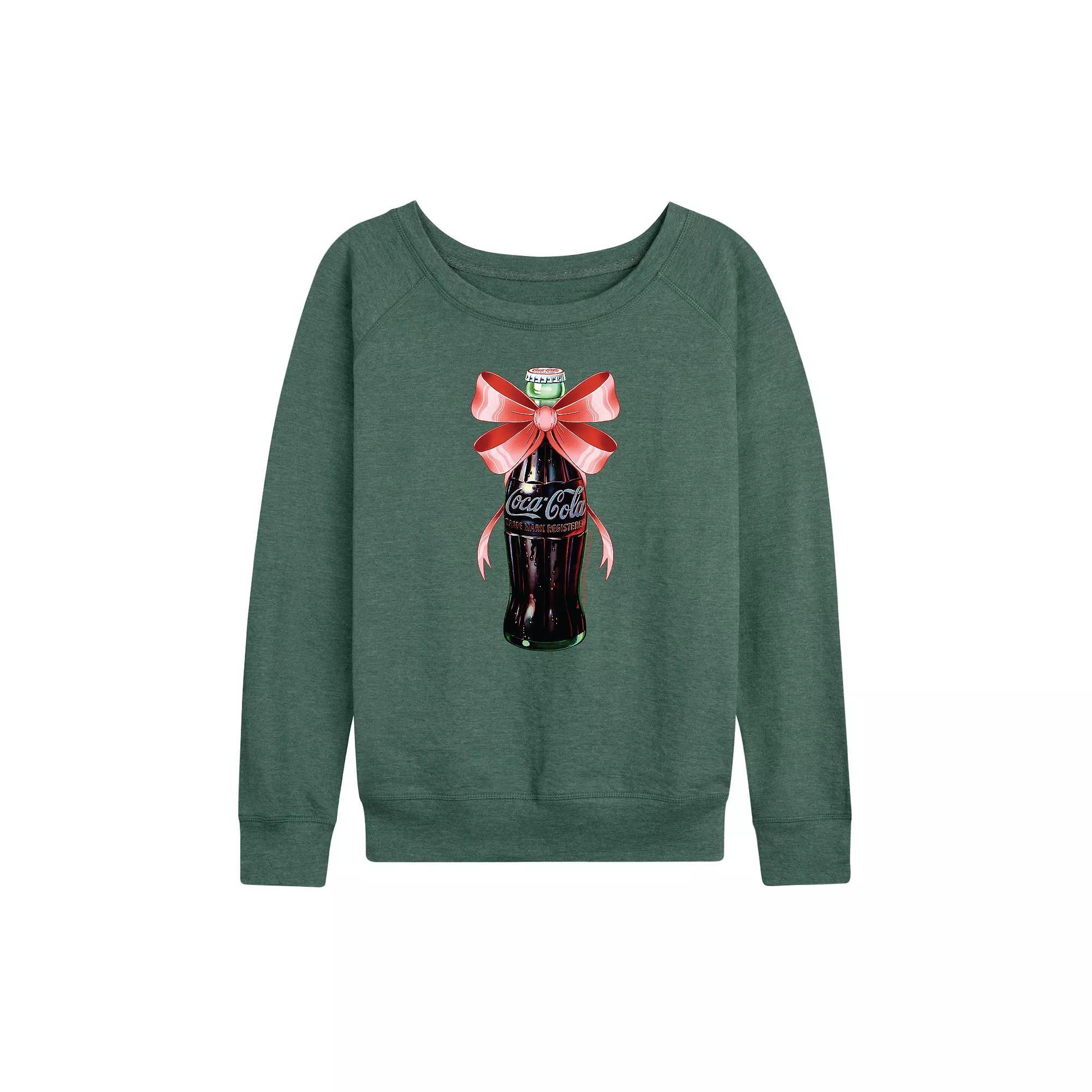 Women's Coca-Cola Bottle Bow French Terry Long Sleeve Tee,  Product Image