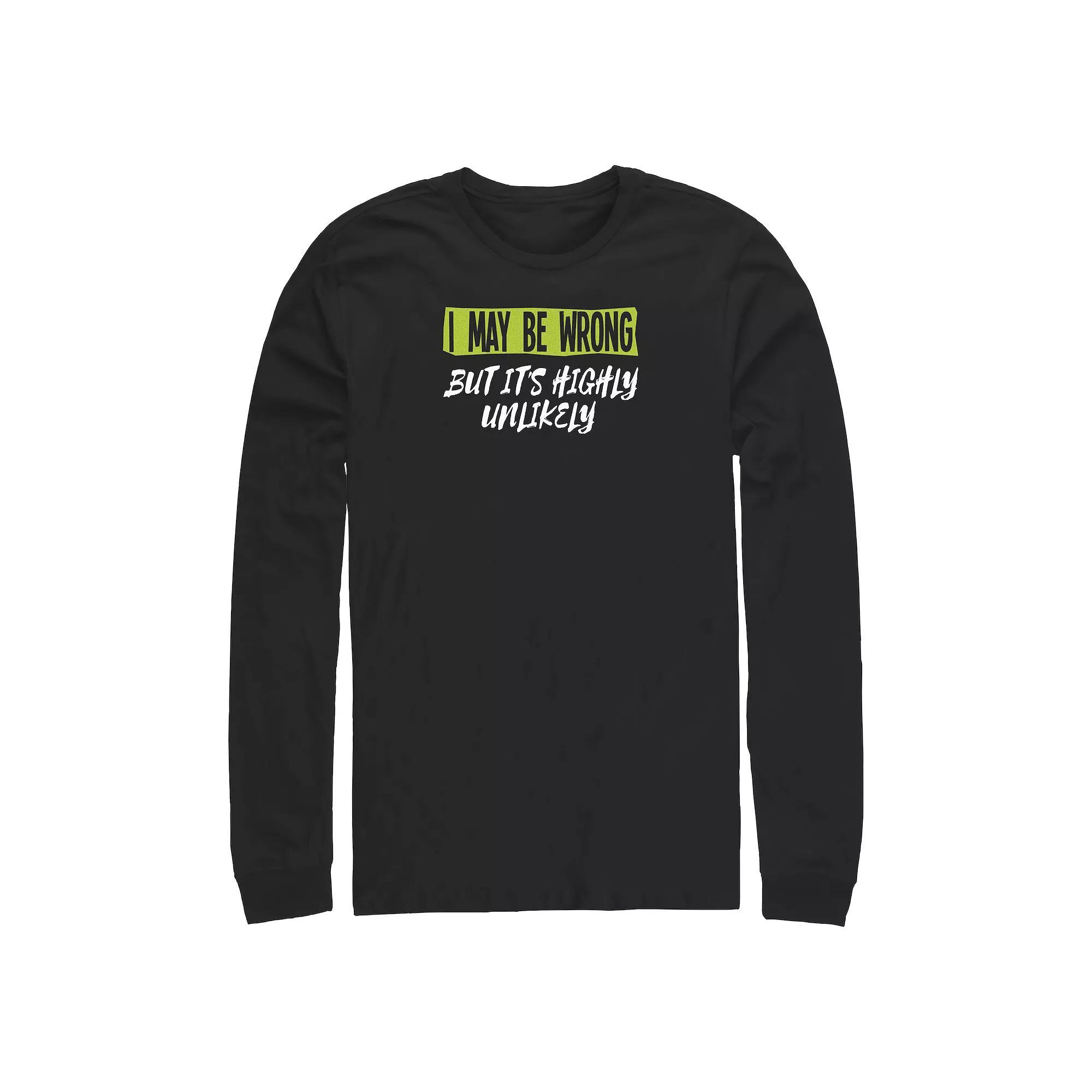 Big & Tall I May Be Wrong But It's Highly Unlikely Long Sleeve Graphic Tee, Men's,  Product Image