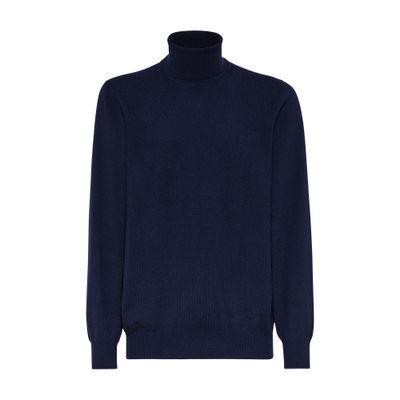 BRUNELLO CUCINELLI Cashmere Turtleneck Sweater In Blue Product Image