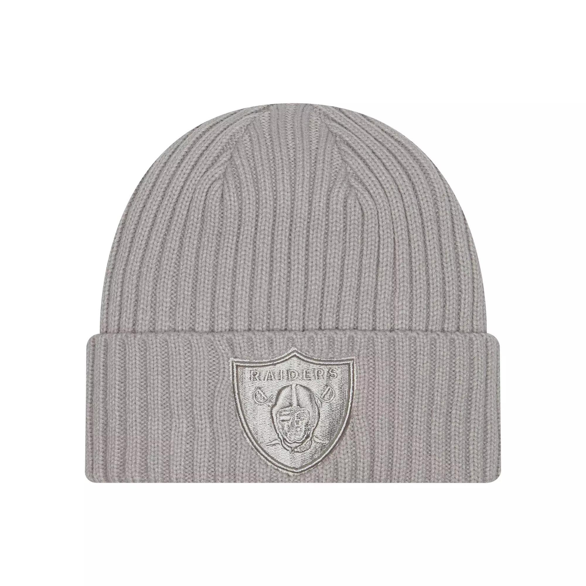 Men's New Era Gray Las Vegas Raiders Color Pack Cuffed Knit Hat, Lvr Grey Product Image