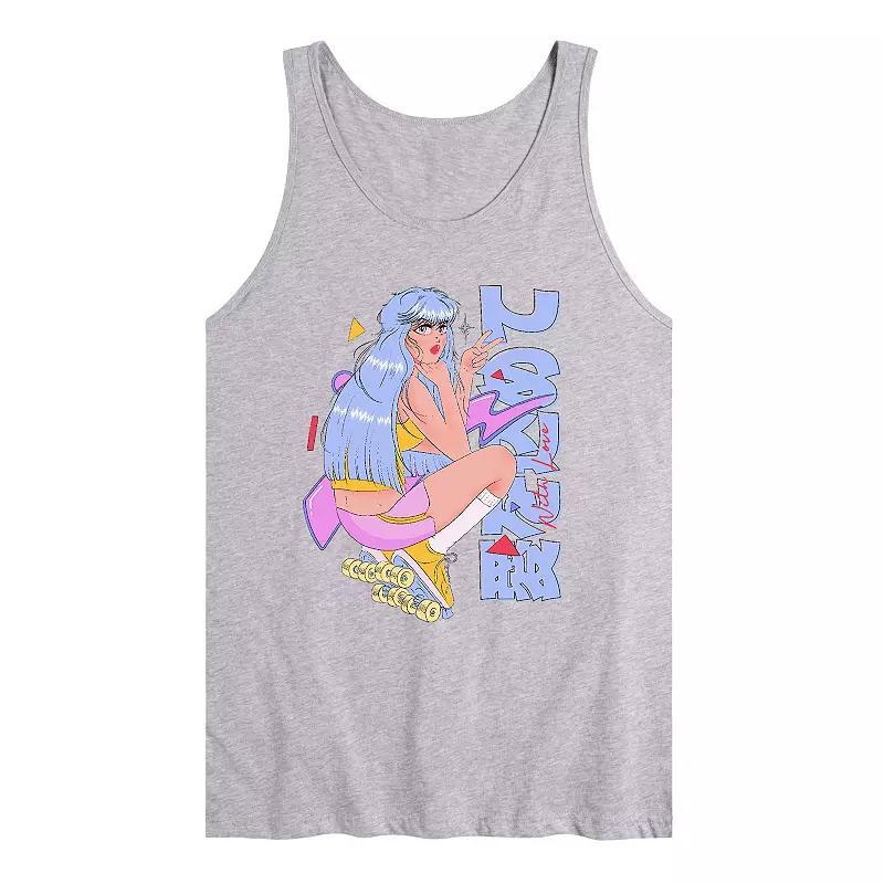 Men's Anime With Love Tank Top, Size: XXL, Gray Product Image