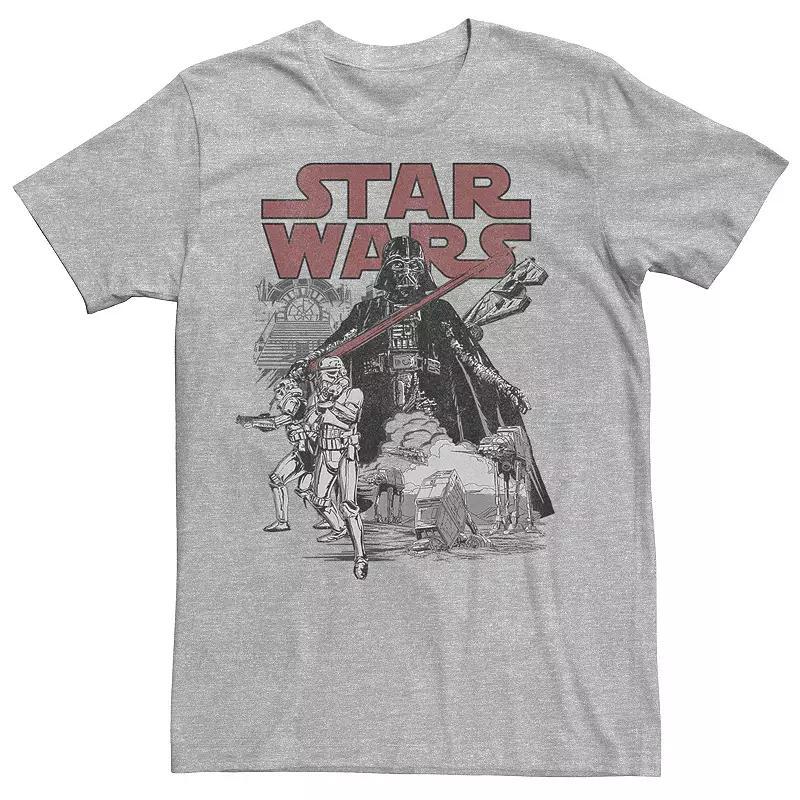 Men's Star Wars Empire Sketch Mashup Poster Tee, Size: Medium, Athletic Grey Product Image