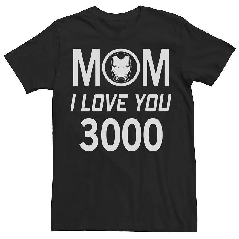 Men's Marvel Iron Man Mom I Love You 3000 Mother's Day Graphic Tee, Size: XL, Black Product Image