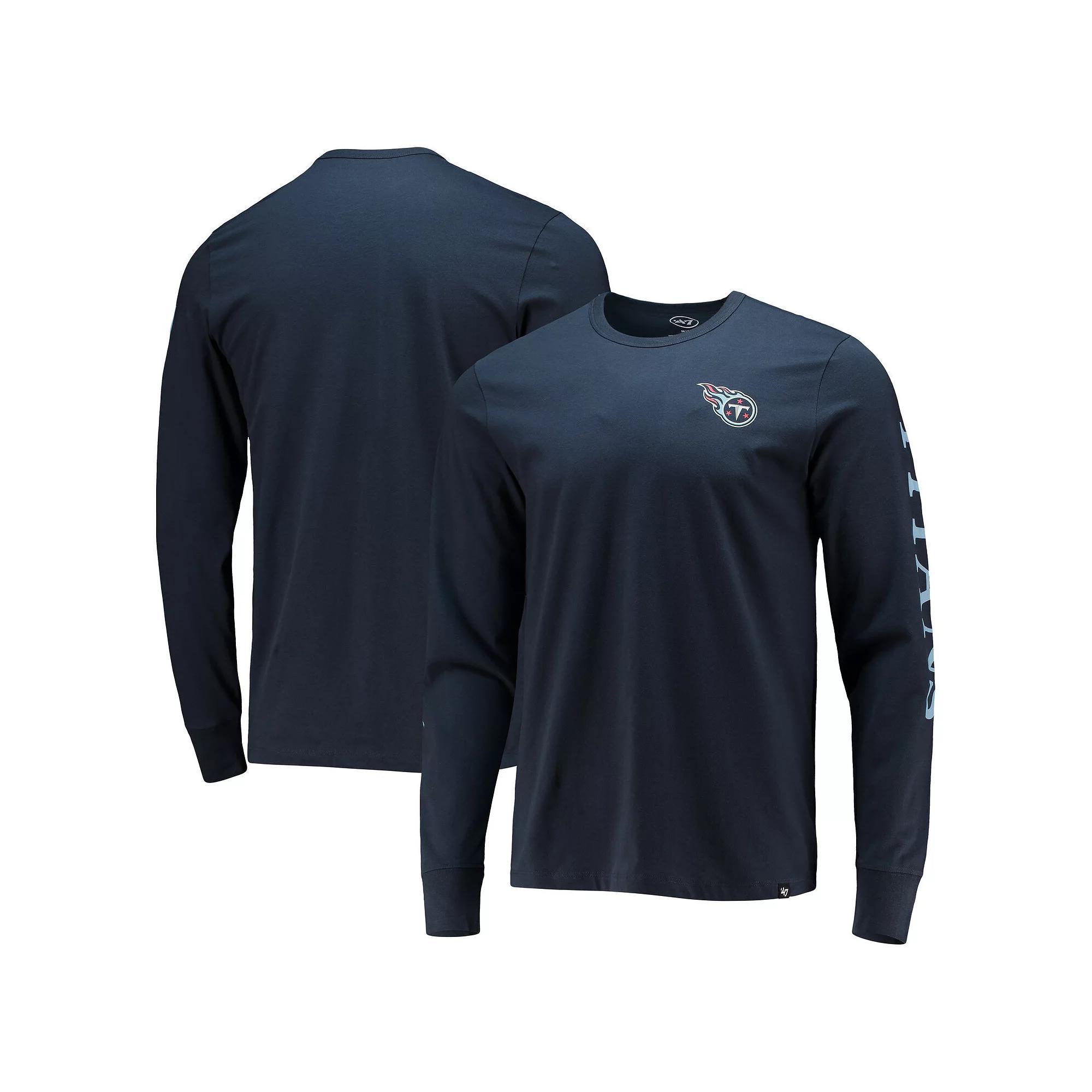 Men's '47 Navy Tennessee Titans Franklin Long Sleeve T-Shirt,  Product Image