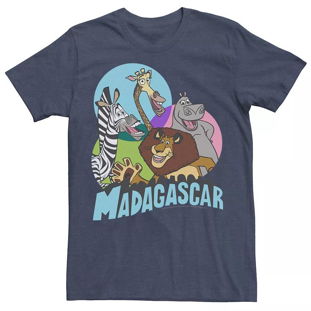 Men's Madagascar Cartoon Group Shot Pop Color Poster Graphic Tee,  Product Image