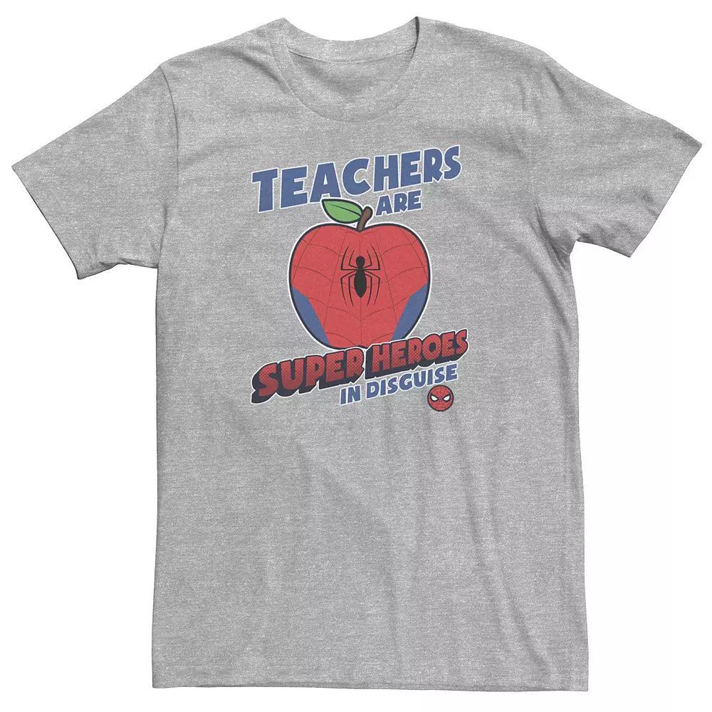 Big & Tall Marvel Teachers Are Super Heroes In Disguise Spider-Man Tee, Men's, Size: 4XL, Athletic Grey Product Image