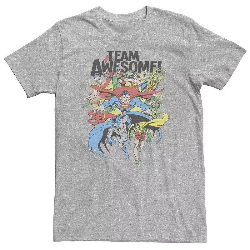 Big & Tall DC Comics Justice League Team Awesome Group Tee, Men's, Size: 3XL, Athletic Grey Product Image