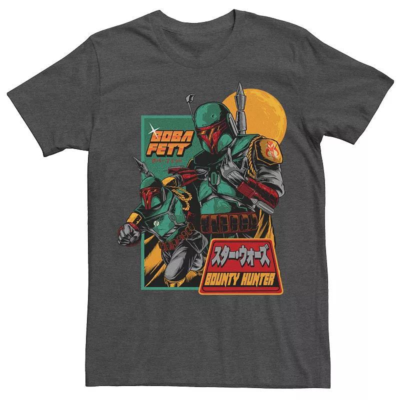 Big & Tall Star Wars Boba Fett Bounty Hunter Retro Poster Tee, Men's, Size: Small, Grey Heather Product Image