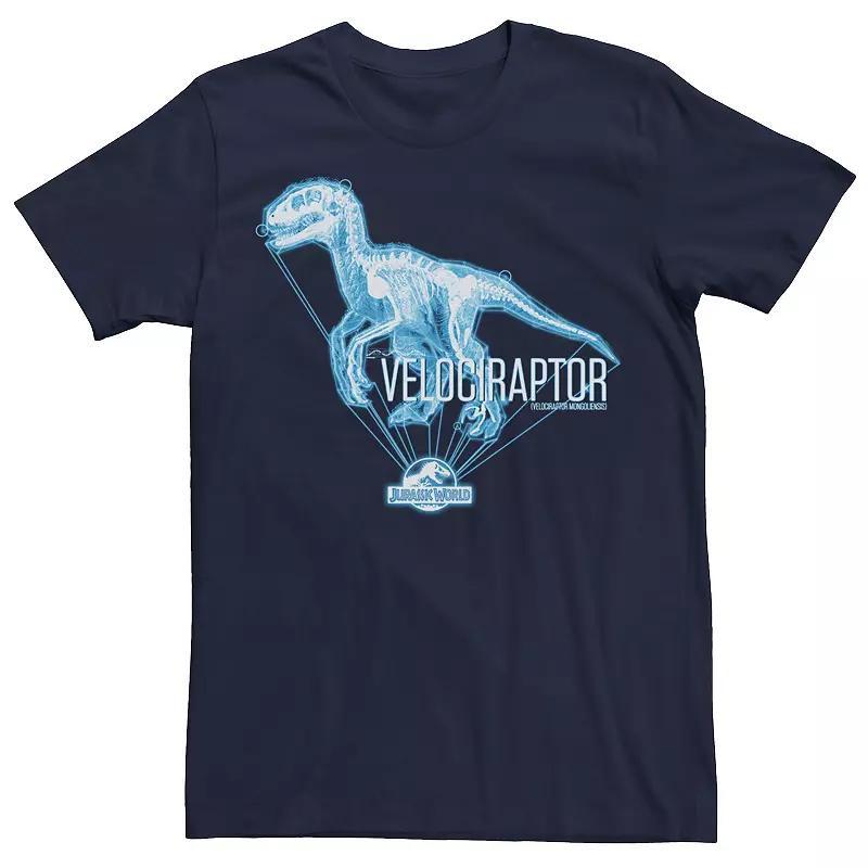 Men's Jurassic World Velociraptor Hologram Title Logo Tee, Size: Large, Grey Heather Product Image