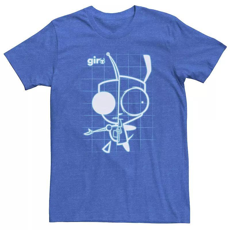 Men's Invader Zim Gir Schematic Tee, Size: Medium, Royal Grey Product Image