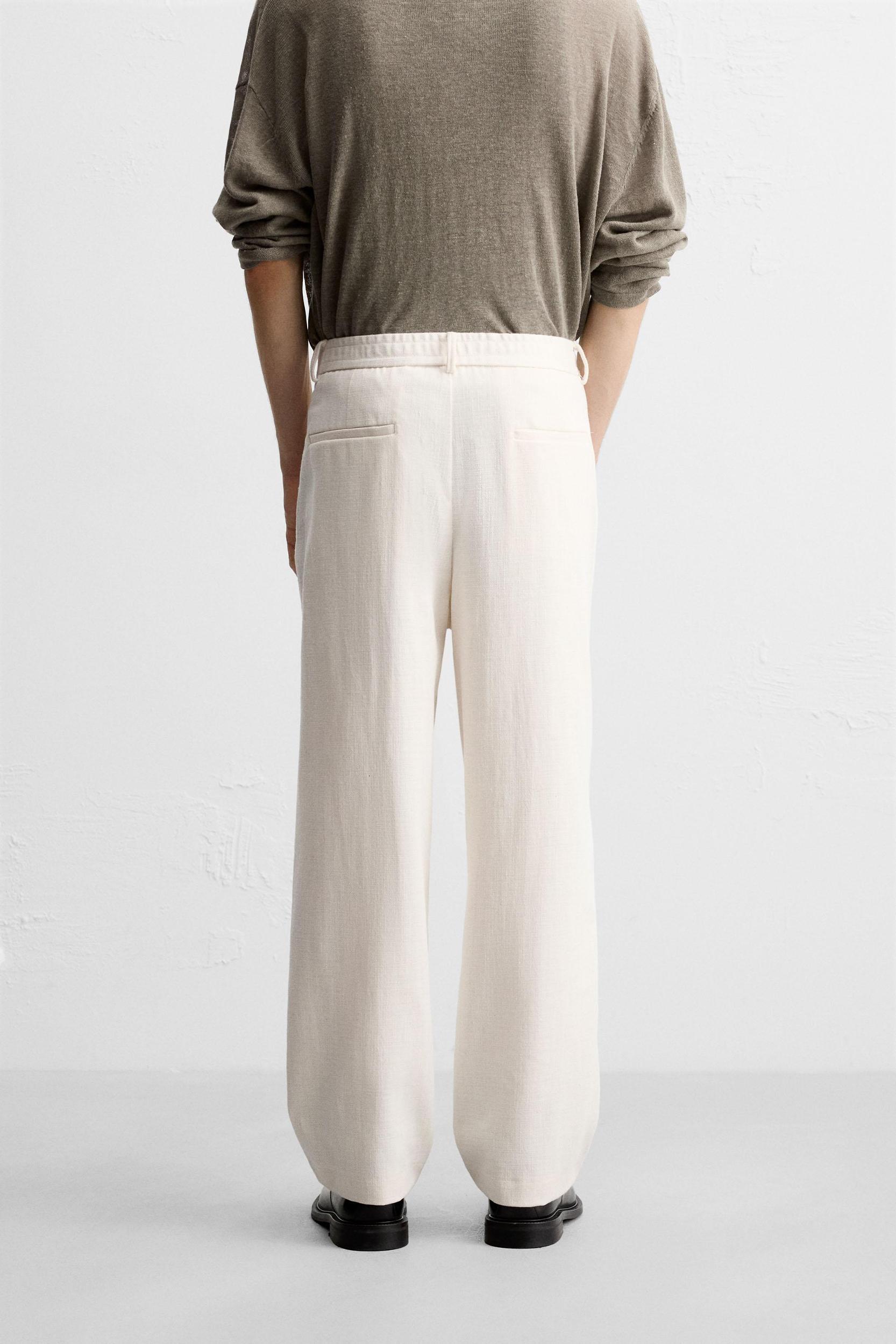 TEXTURED REGULAR FIT PANTS Product Image