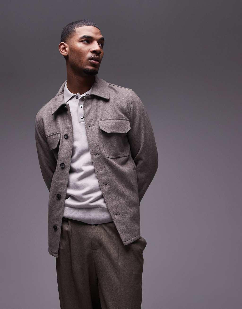 Mango shacket in gray Product Image