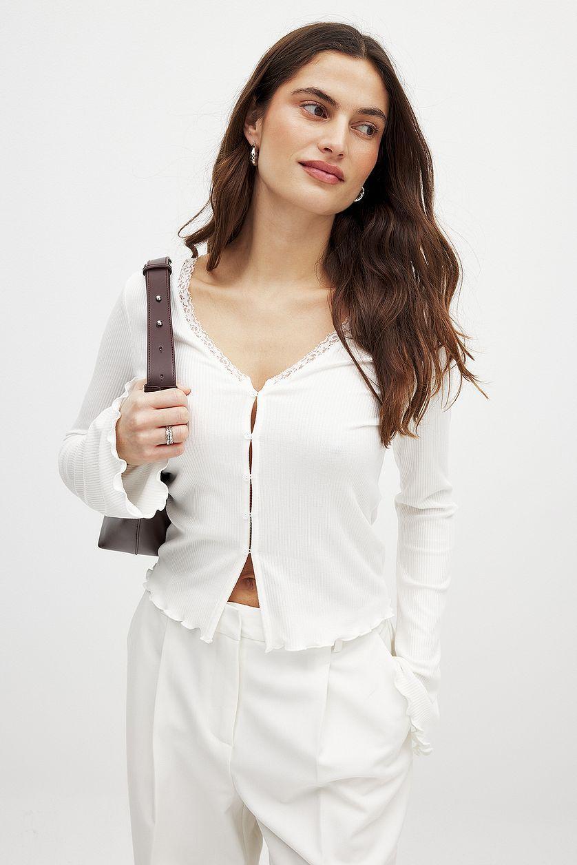 Lace Detail Rib Top Product Image