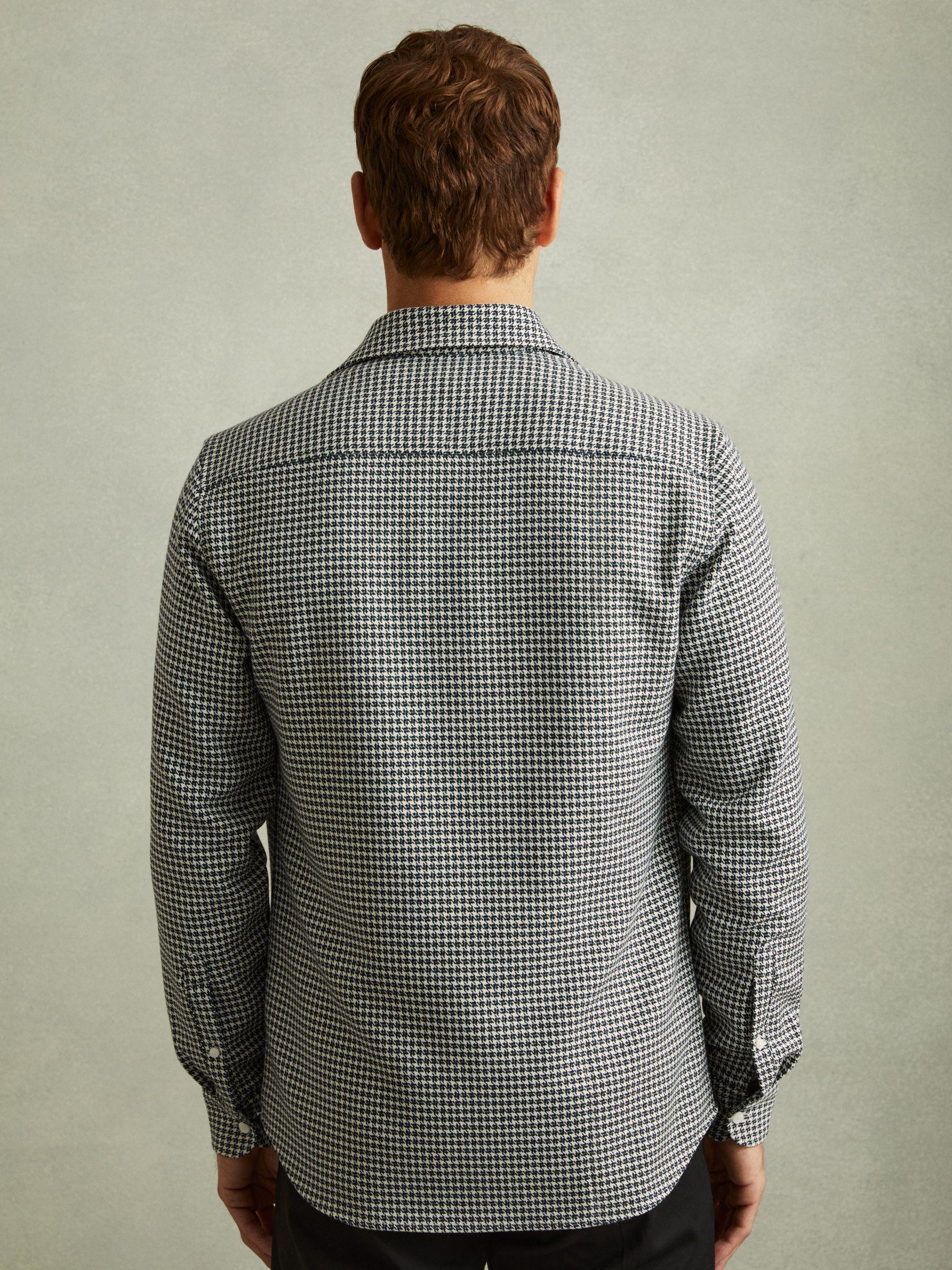 Houndstooth Overshirt in Black Product Image