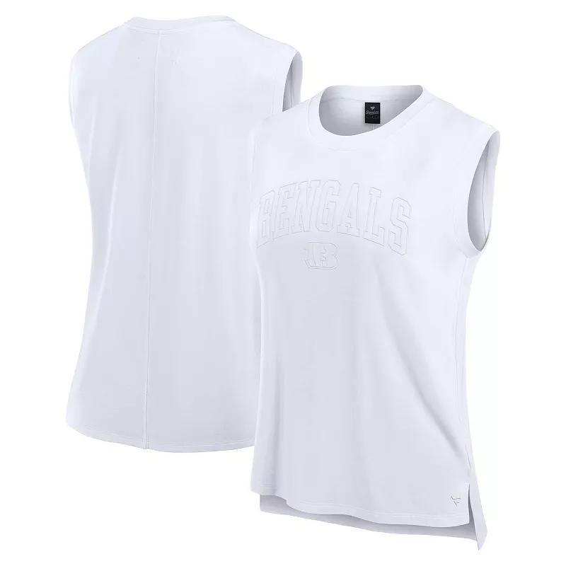 Women's Fanatics White Carolina Panthers Studio Gym Tank Top, Size: Small Product Image