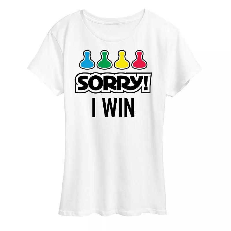 Women's Sorry Sorry I Win Tee Graphic Tee by Hasbro, Size: XL, Grey Gray Product Image