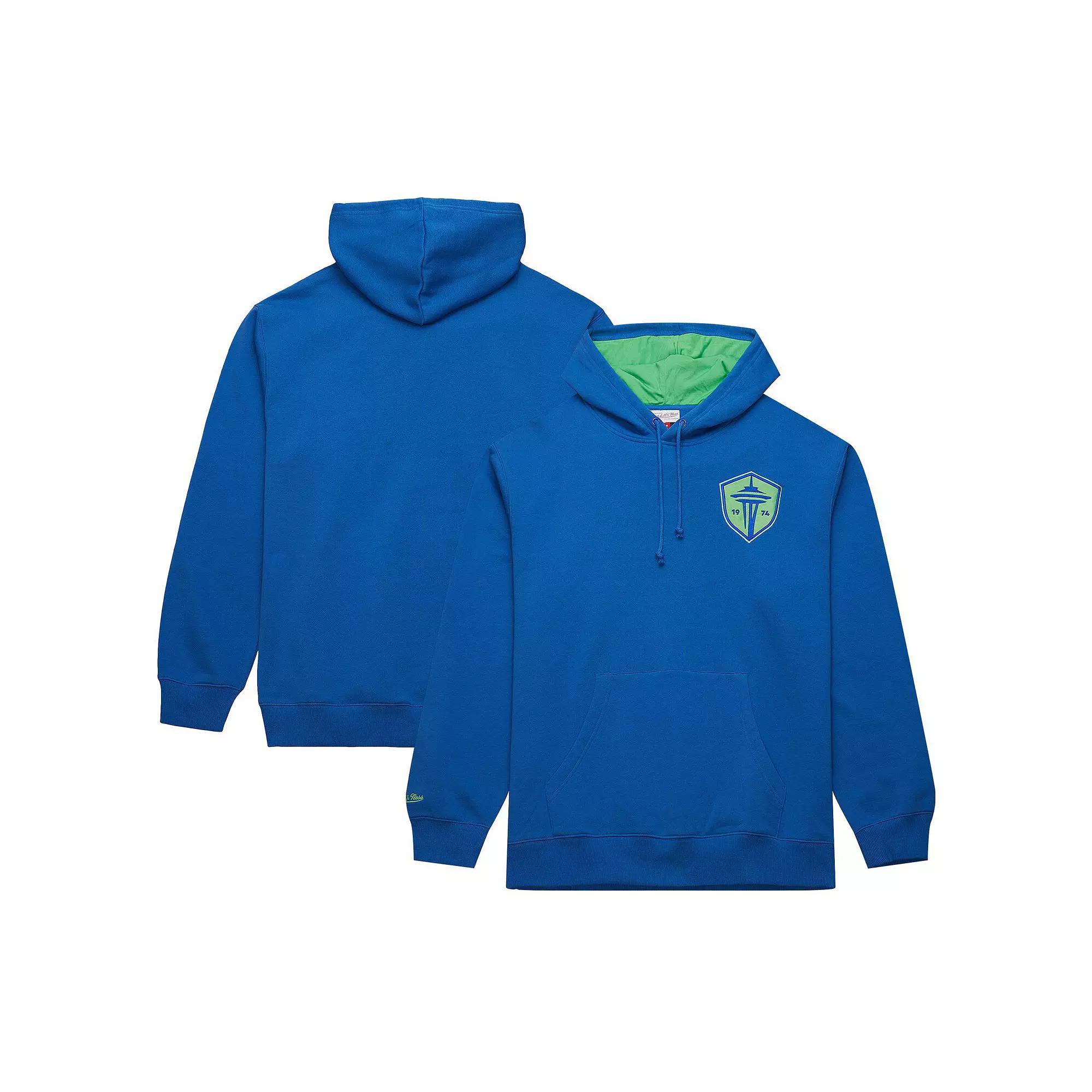 Men's Mitchell & Ness Blue Seattle Sounders FC Crest Fleece Pullover Hoodie, Size: Large Product Image