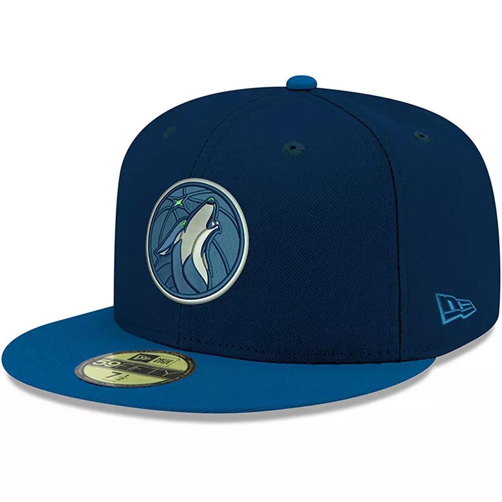 Men's New Era Navy Minnesota Timberwolves Official Team Color 2Tone 59FIFTY Fitted Hat,  Product Image
