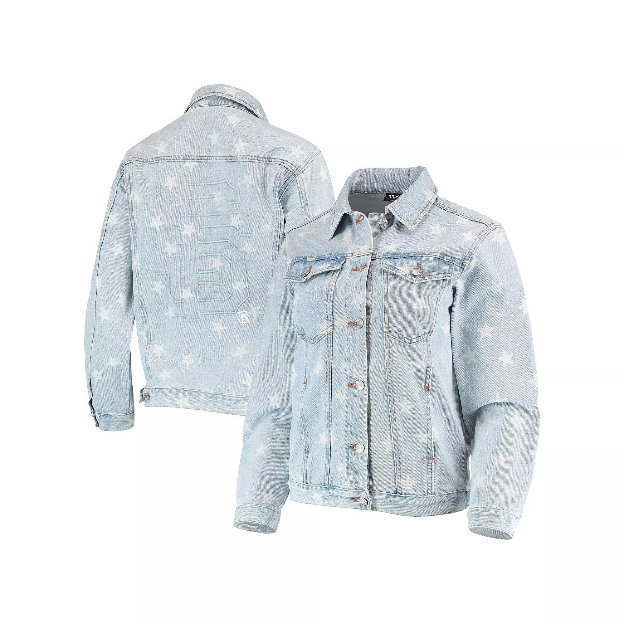 Women's The Wild Collective San Francisco Giants Allover Print Button-Up Denim Jacket,  Product Image
