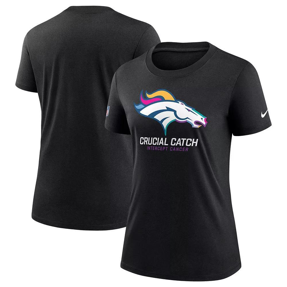 Women's Nike  Black Denver Broncos 2024 NFL Crucial Catch Tri-Blend T-Shirt, Size: 2XL Product Image