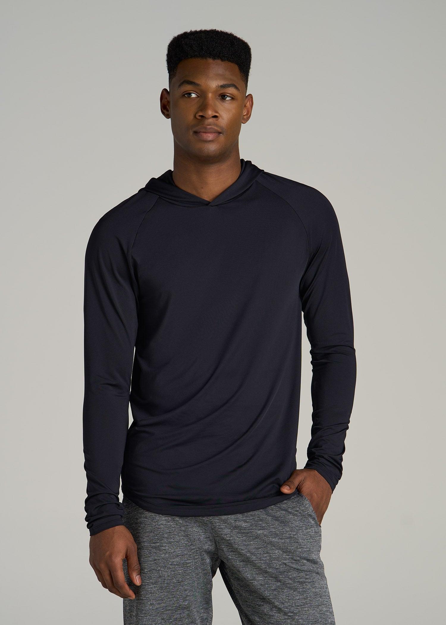 A.T. Performance Training Hoodie for Tall Men in Black Male Product Image