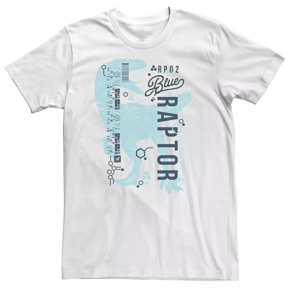 Big & Tall Jurassic World Two Blue Raptor DNA Code Silhouette Tee, Men's, Size: XL Tall, White Product Image
