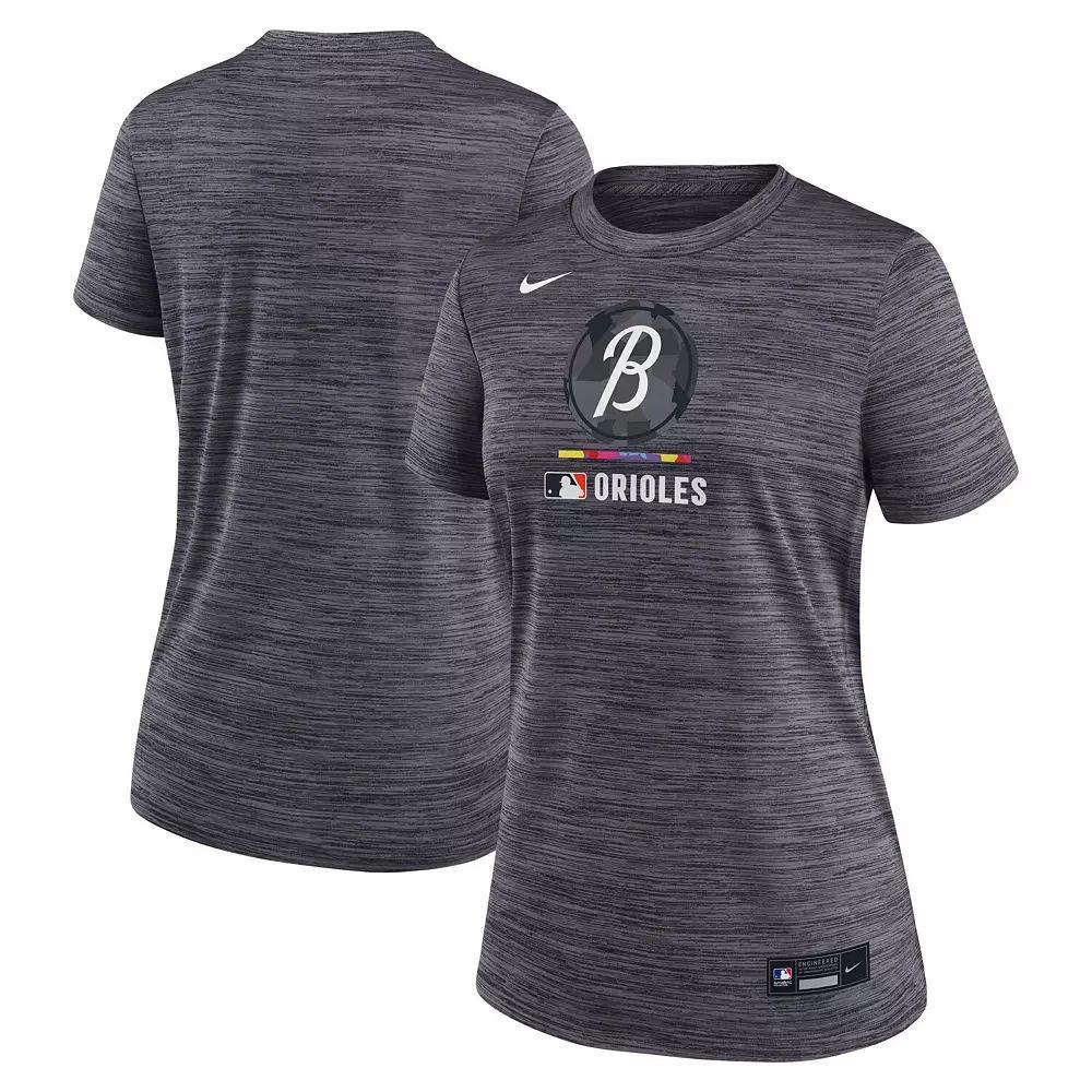 Washington Nationals Authentic Collection Velocity Nike Womens Dri-FIT MLB T-Shirt | 03EY62QWTL-WLZ Product Image