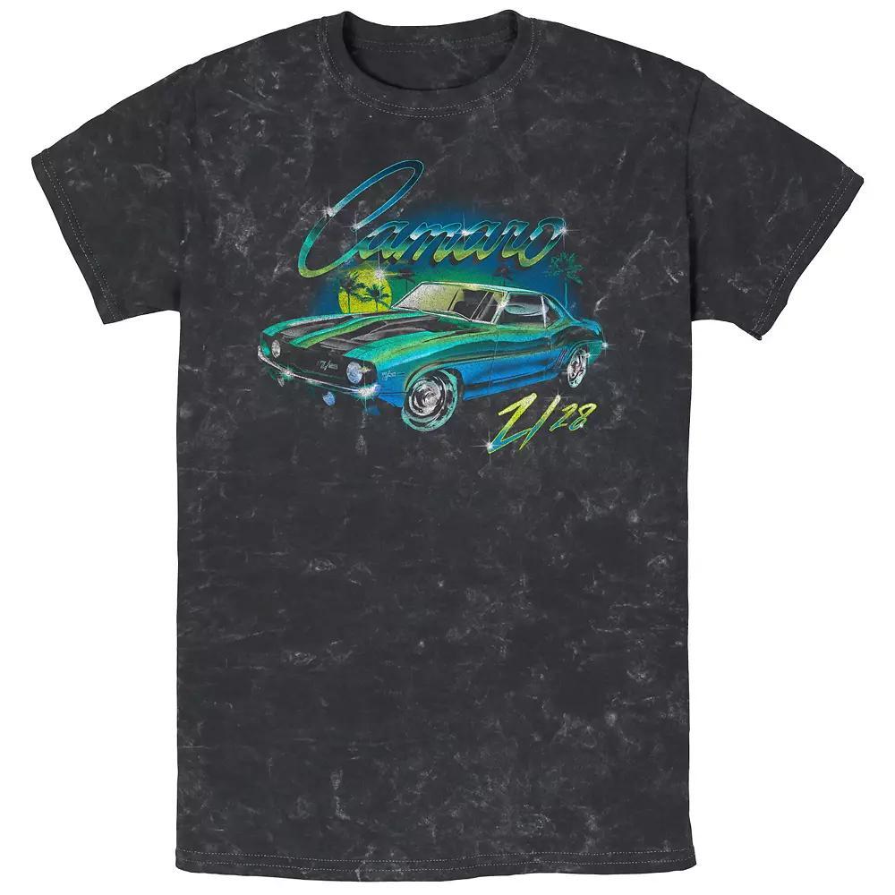 Men's Chevrolet Camaro Mineral Wash Graphic Tee, Size: Small, Black Product Image