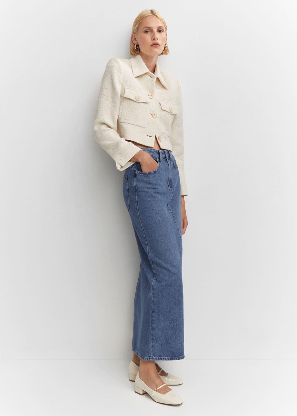 Mango Womens Denim Long Skirt Product Image