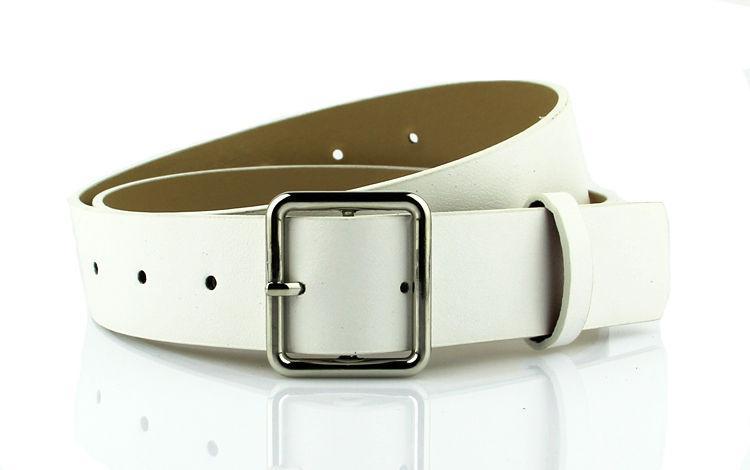 Square Buckle Faux Leather Belt Product Image