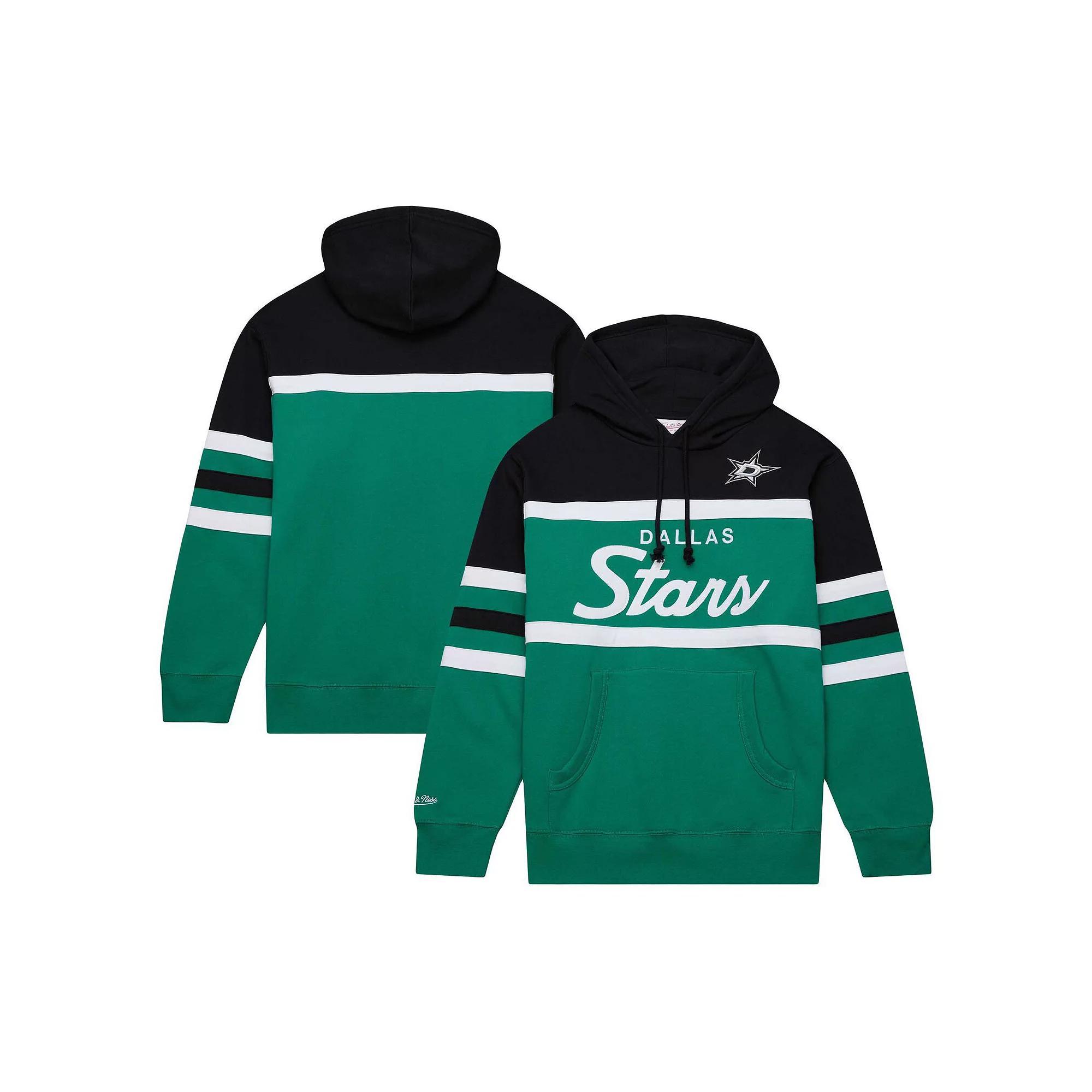 Men's Mitchell & Ness Kelly Green/Black Dallas Stars Head Coach Pullover Hoodie, Size: XL, Str Green Product Image