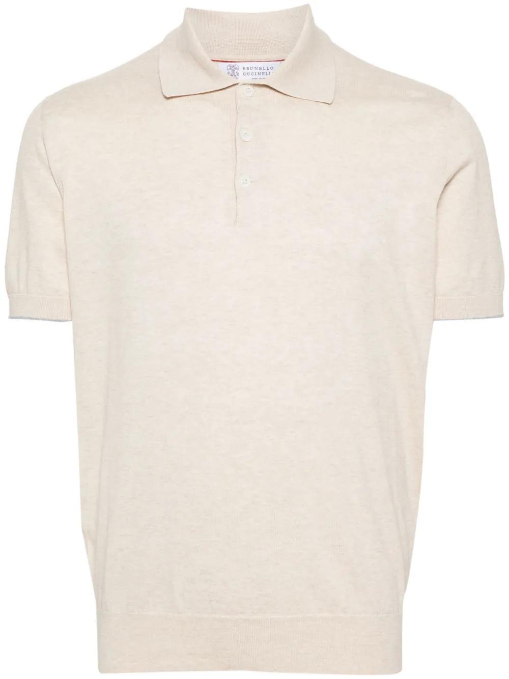 BRUNELLO CUCINELLI Polo Shirt In Light Brown Product Image