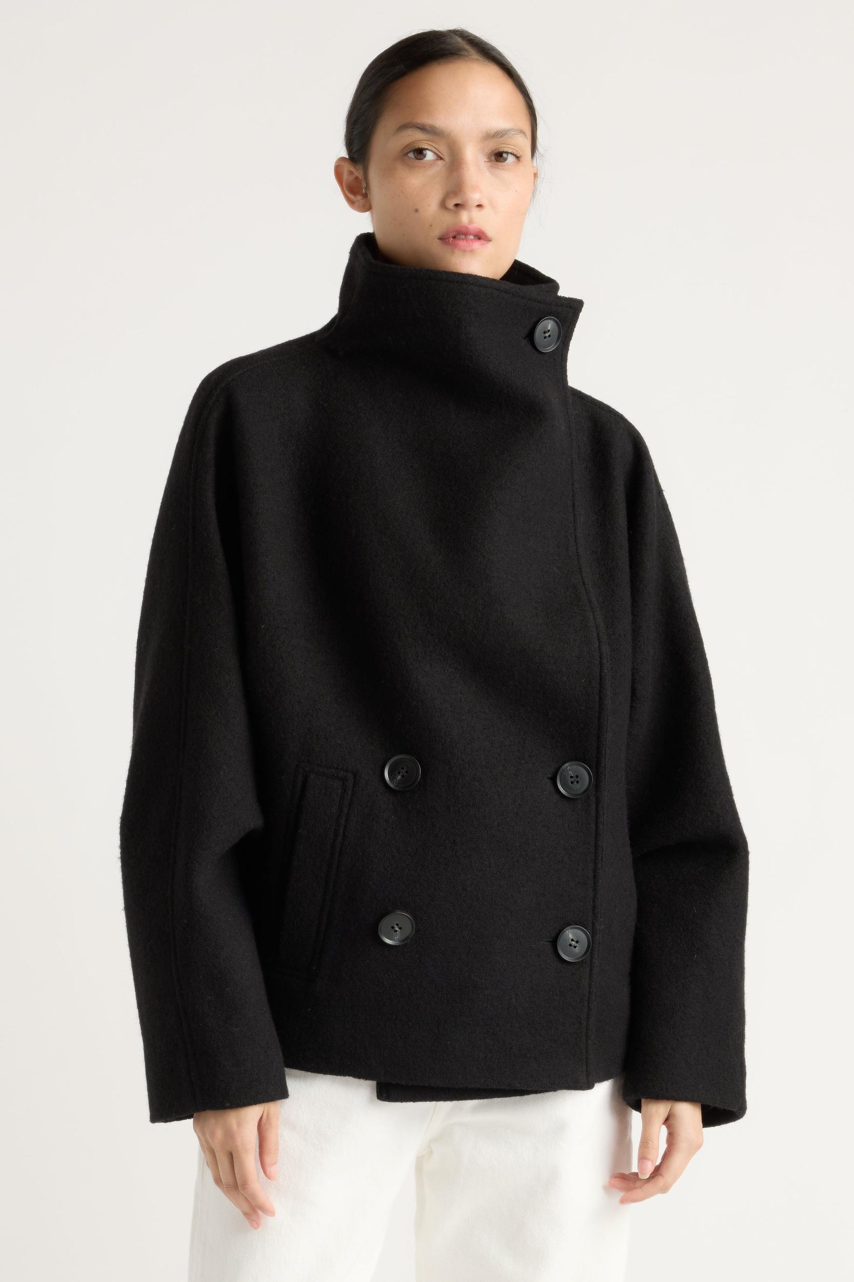 Vashti Wool-Blend Collared Peacoat Product Image